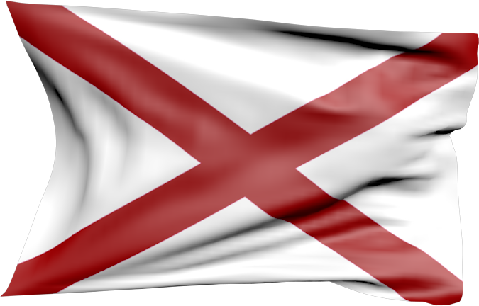 Alabama | wehende Flagge von Alabama als Aufkleber