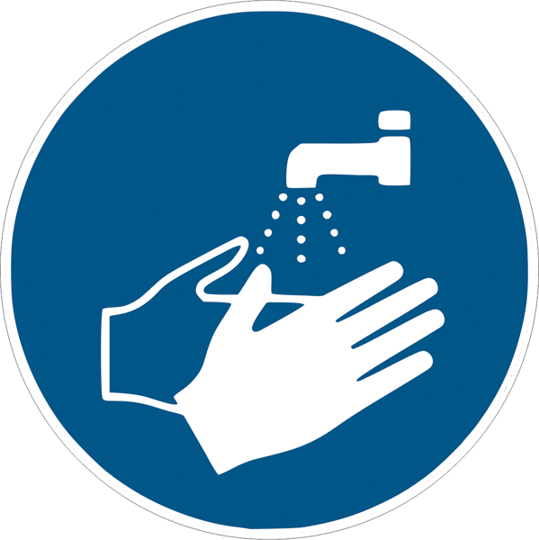 Gebotszeichenaufkleber - M011 Hände waschen