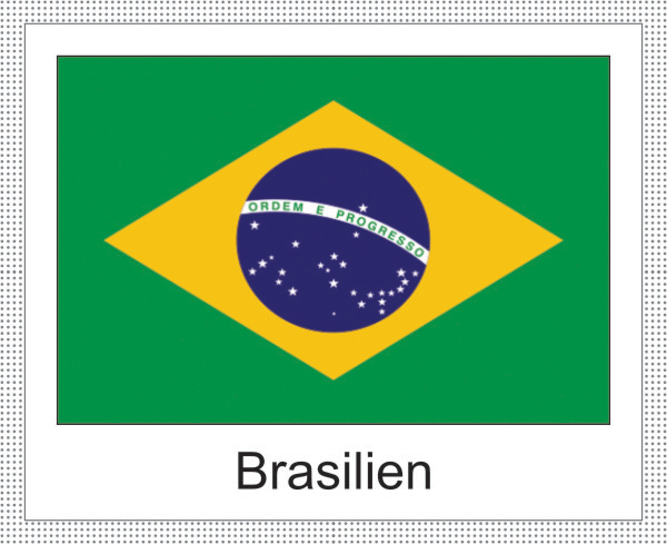 Flagge | Brasilien -weisses Design