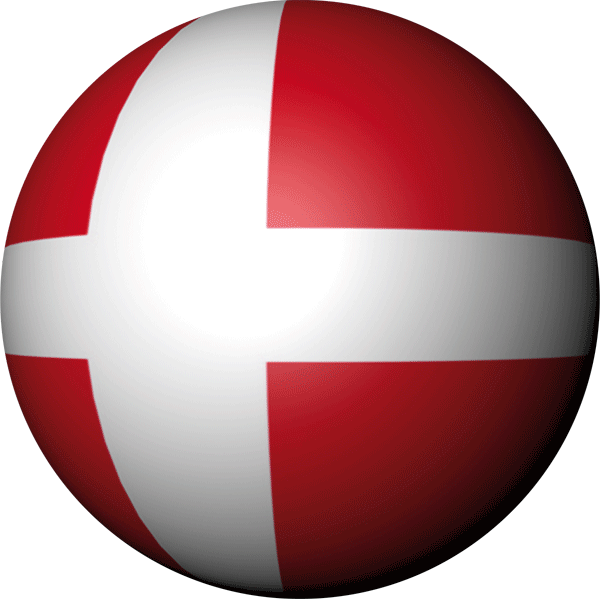 Dänemark | Aufkleber in Kugelform