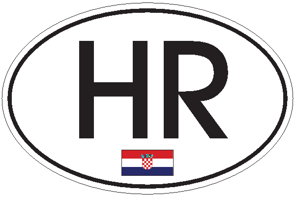 Länderkennzeichen Kroatien mit Landesflagge