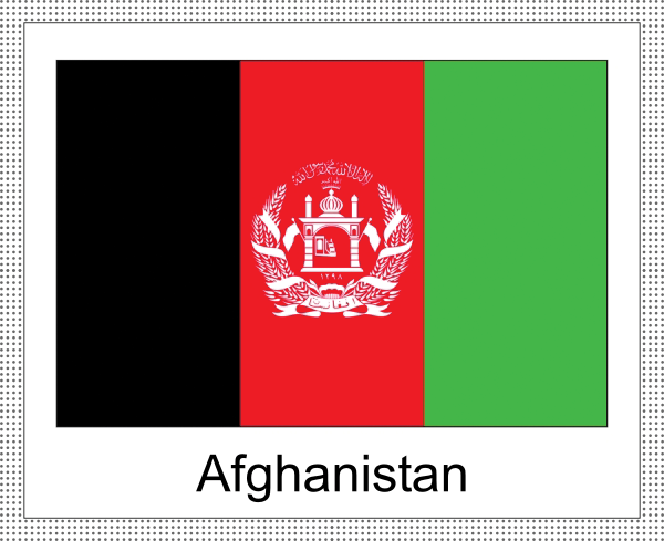 Afghanistan | Aufkleber mit weissem Design