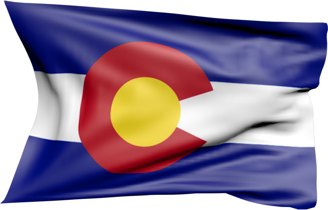 Colorado | wehende Flagge von Colorado als Aufkleber