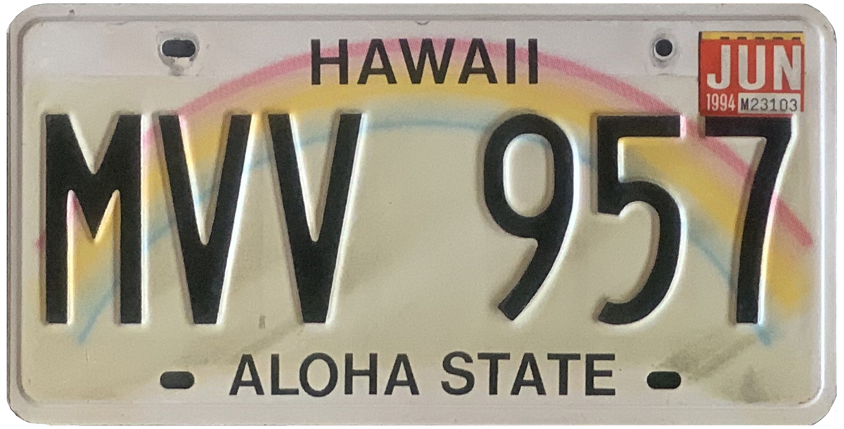 USA-Kennzeichen als Aufkleber | Hawaii.2