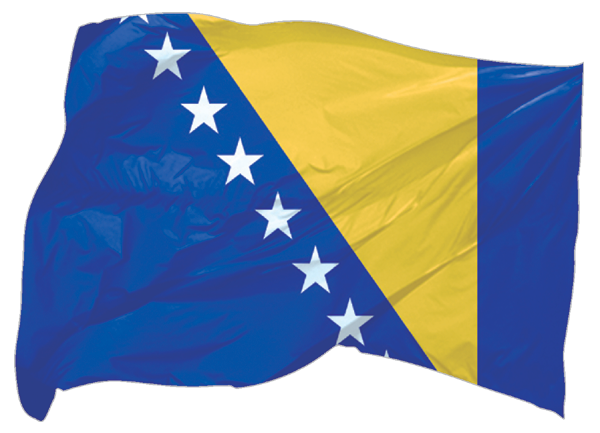 Bosnien und Herzegowina | wehende Flagge als Aufkleber