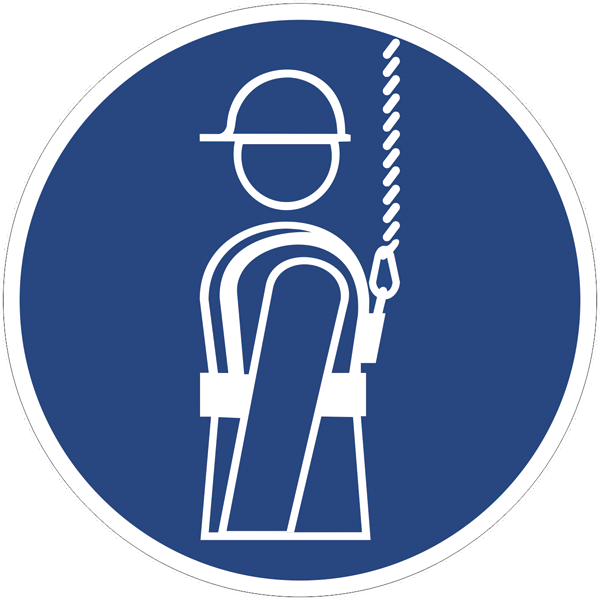 Gebotszeichenaufkleber alt .011- Auffanggurt benutzen (alt)