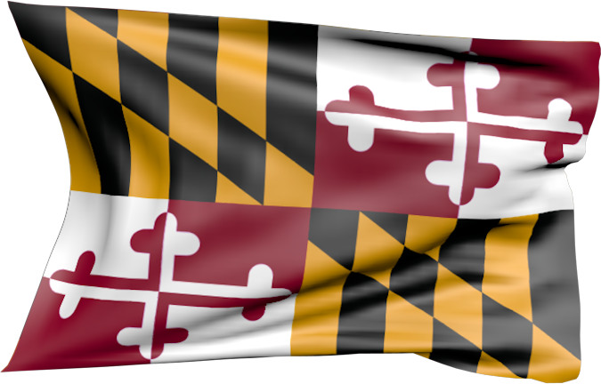 Maryland | wehende Flagge von Maryland als Aufkleber