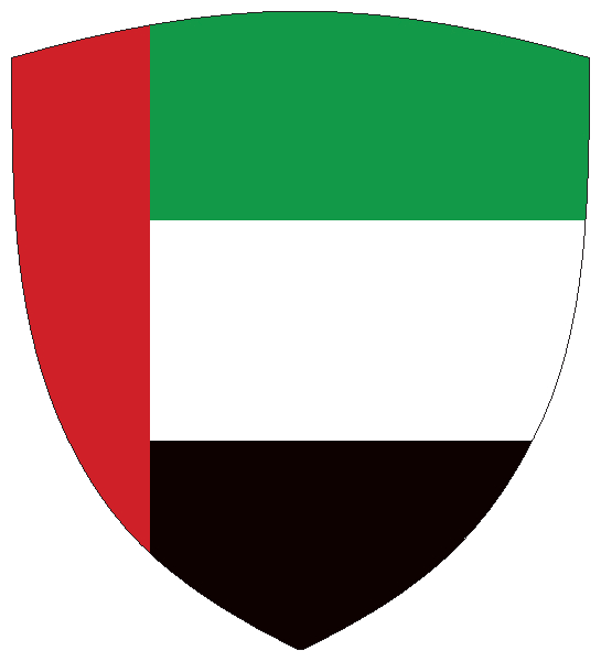 Vereinigte Arabische Emirate | Flagge -wappenförmig