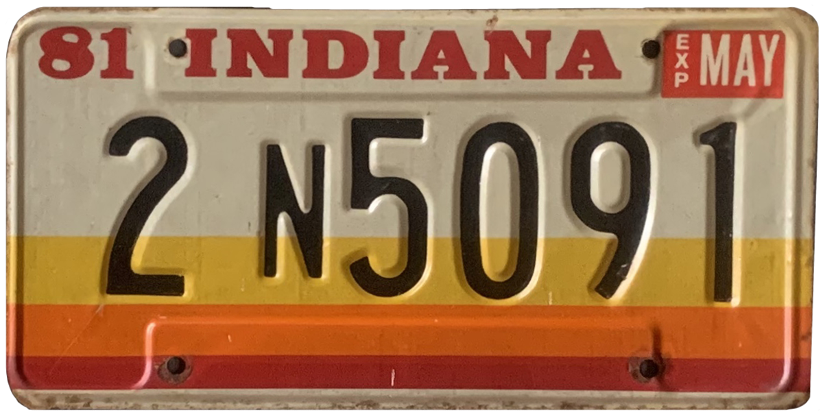 USA-Kennzeichen als Aufkleber | Indiana.5