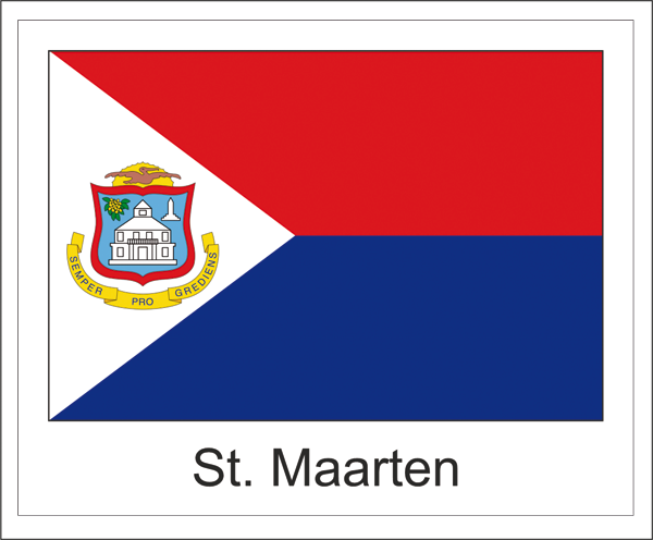 Flagge | St. Maarten -weisses Design