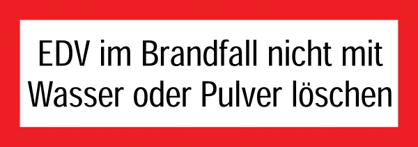 Feuerwehraufkleber .022- EDV im Brandfall