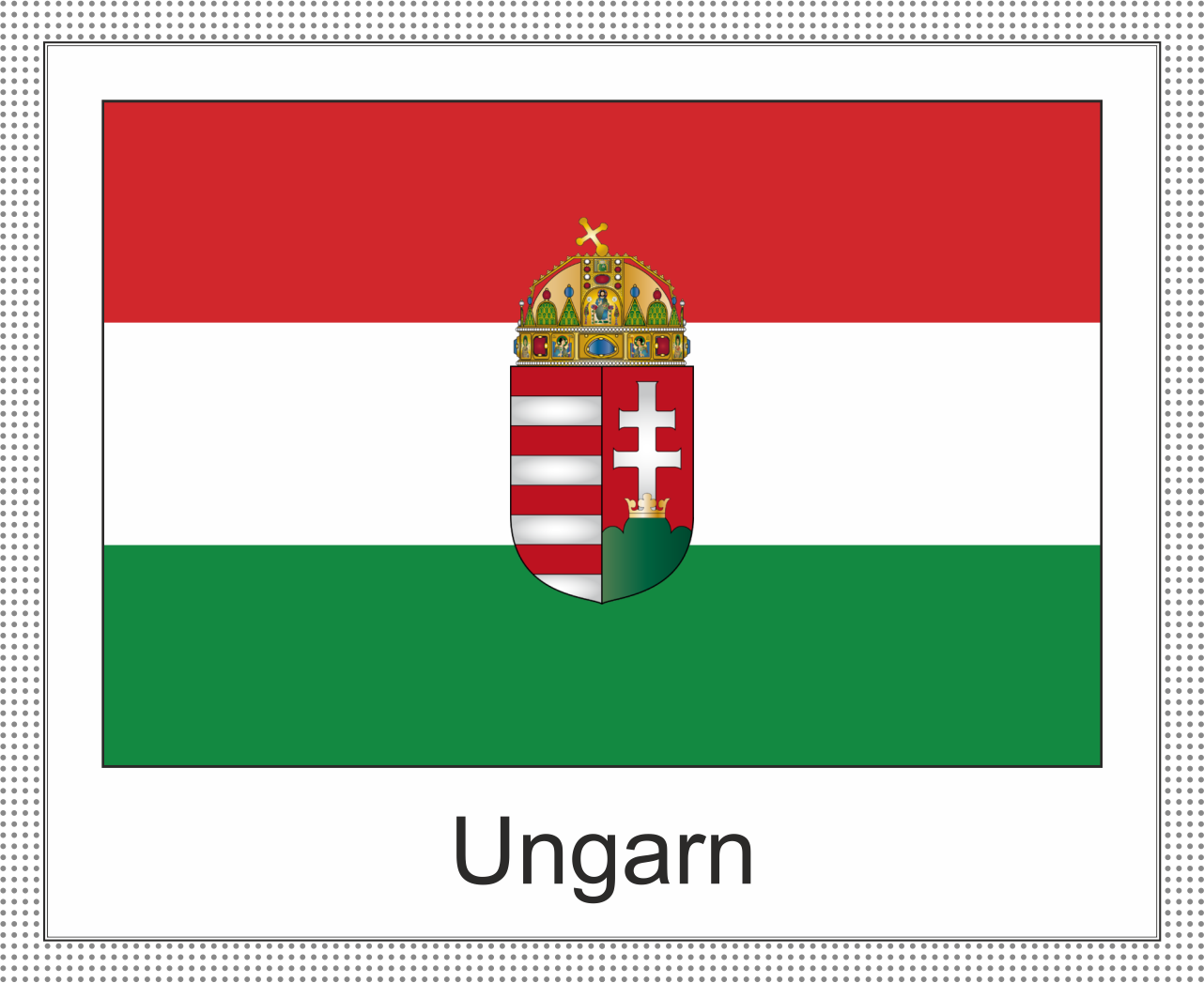 Flagge | Ungarn -weisses Design