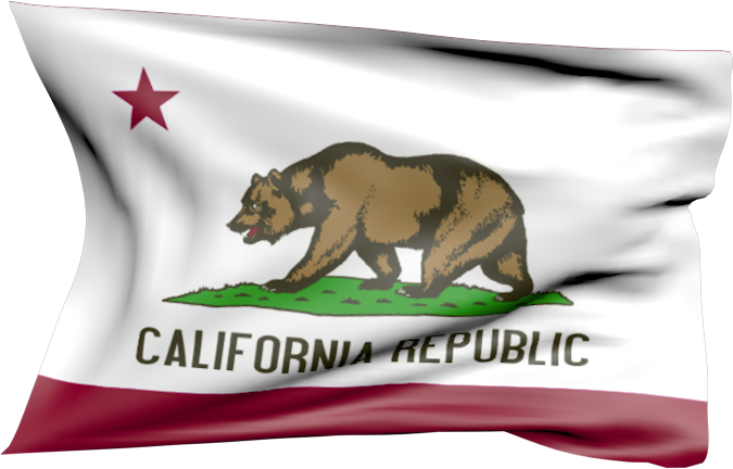 California | wehende Flagge von California als Aufkleber