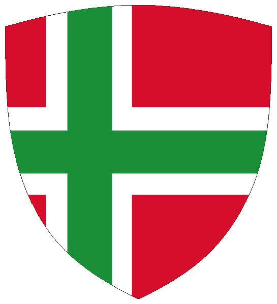 Bornholm | Flagge -wappenförmig