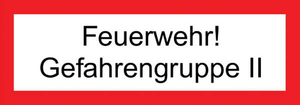 Feuerwehraufkleber .010- Gefahrengruppe II