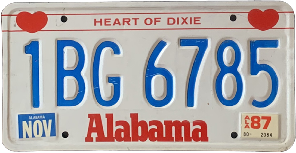 USA-Kennzeichen als Aufkleber | Alabama.2
