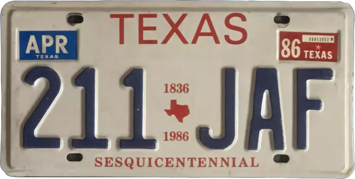 USA-Kennzeichen als Aufkleber | Texas.2