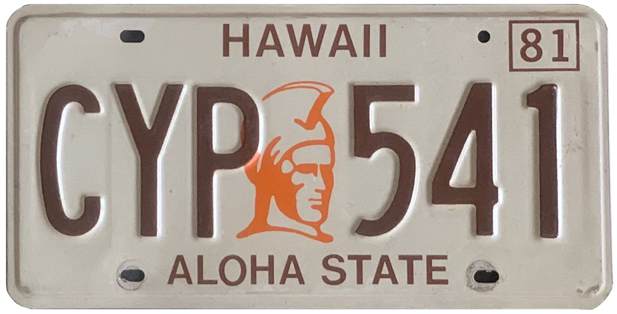 USA-Kennzeichen als Aufkleber | Hawaii.1