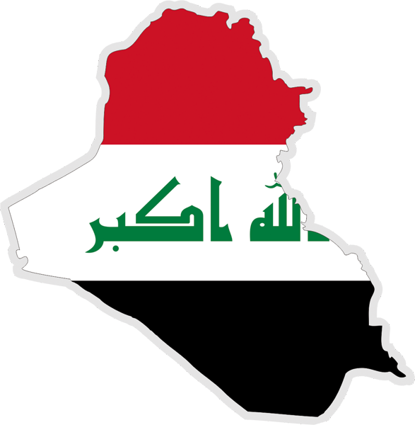 Irak | Auf Contour geschnittene Flagge
