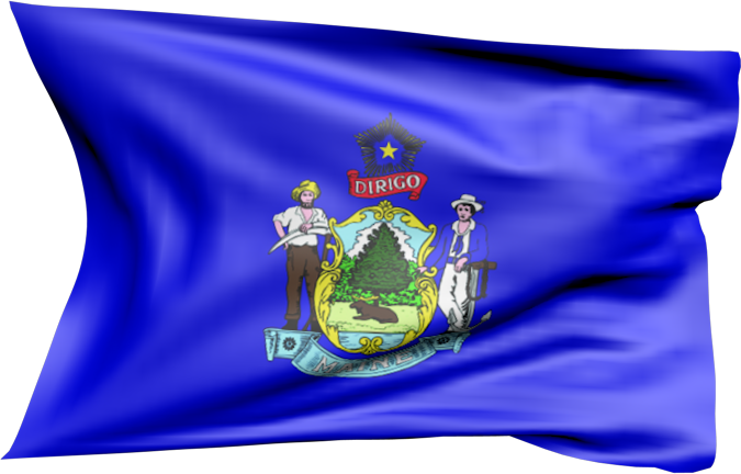 Maine | Waving flag as a sticker