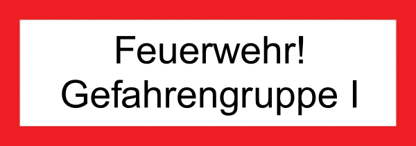 Feuerwehraufkleber .009- Gefahrengruppe I
