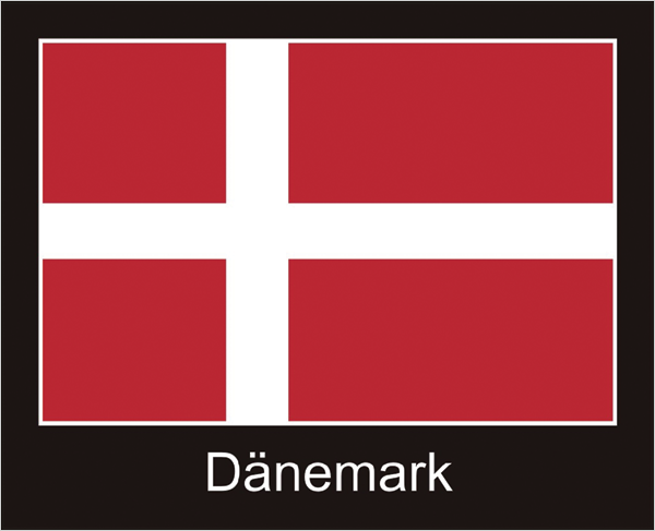 Dänemark | Aufkleber mit schwarzem Design