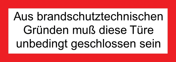 Feuerwehraufkleber .021- Türe geschlossen halten