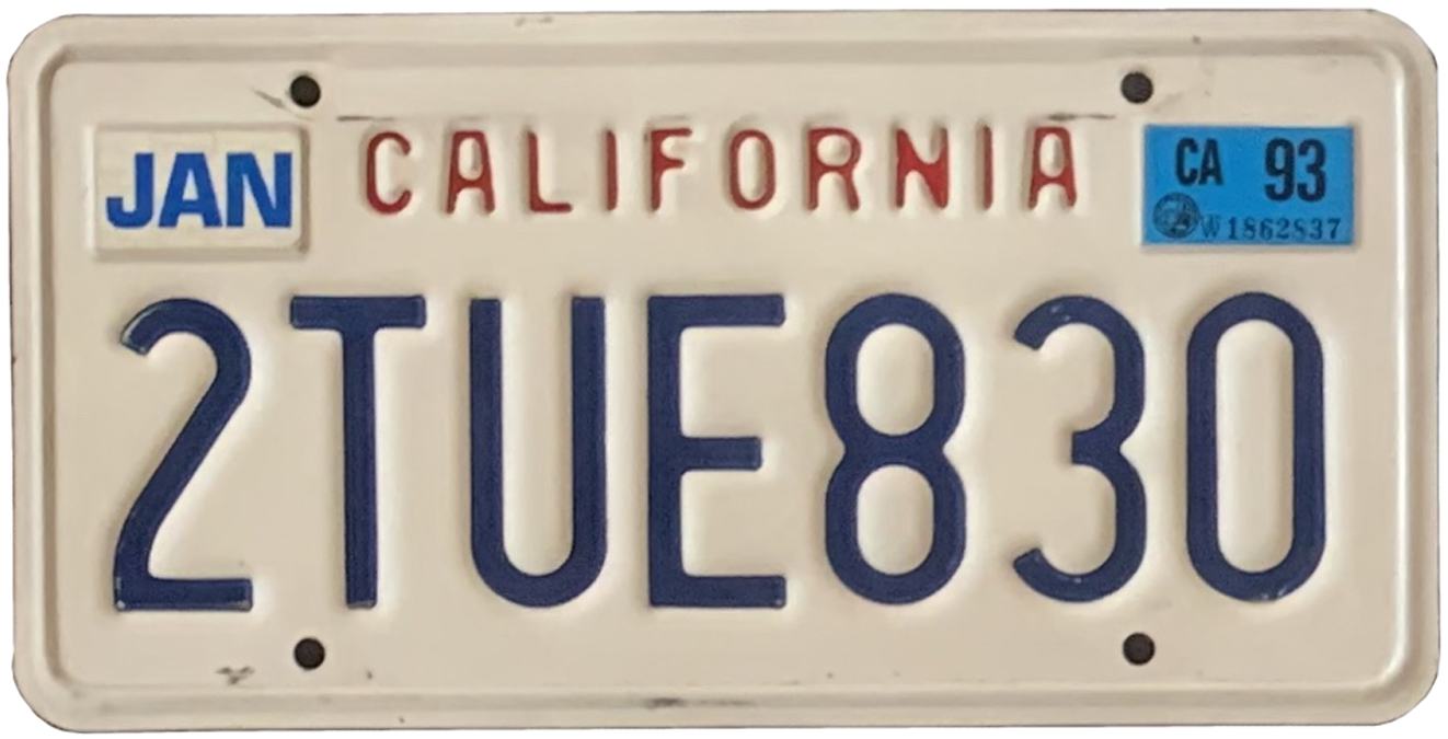 USA-Kennzeichen als Aufkleber | California.2