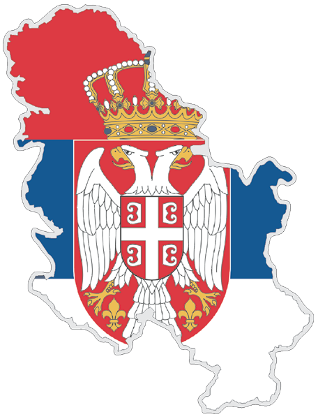 Serbien | Auf Contour geschnittene Flagge