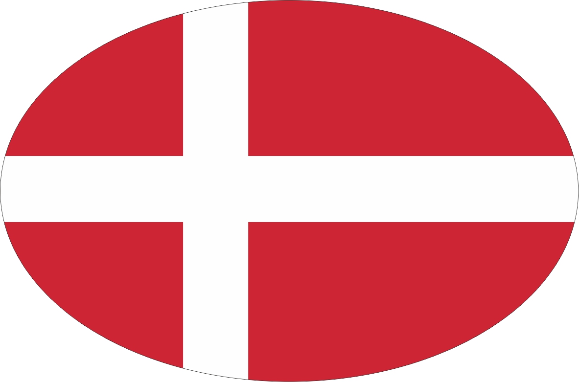 Dänemark | Aufkleber in ovaler Form