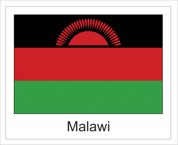 Malawi | Aufkleber mit weissem Design