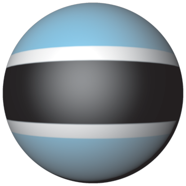 Botswana | Aufkleber in Kugelform
