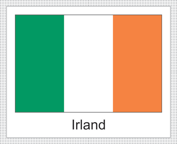 Flagge | Irland -weisses Design