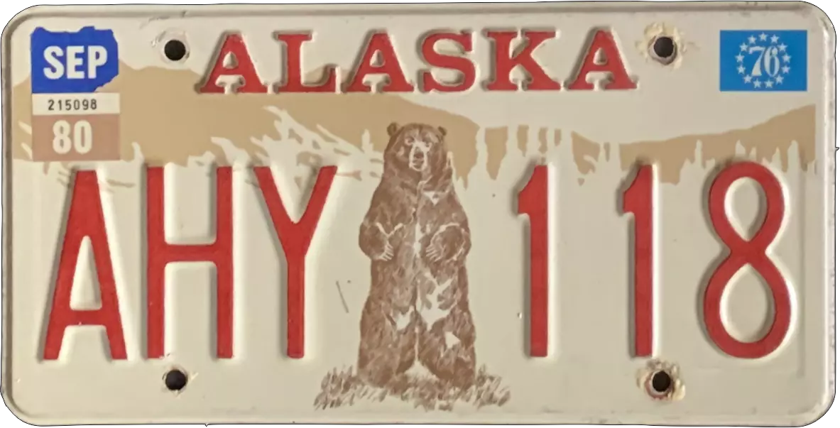 USA-Kennzeichen als Aufkleber | Alaska.1