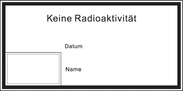 Warnzeichenaufkleber Strahlenschutz .005- Etikett: Keine Radioaktivität