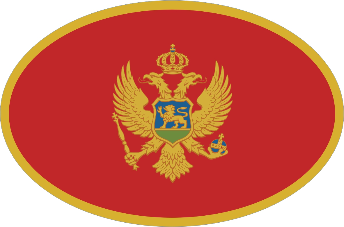 Montenegro | Aufkleber in ovaler Form