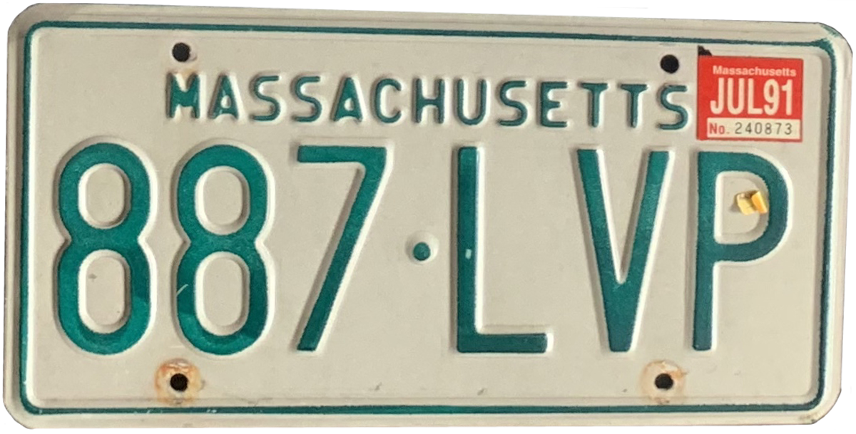 USA-Kennzeichen als Aufkleber | Massachusetts.2