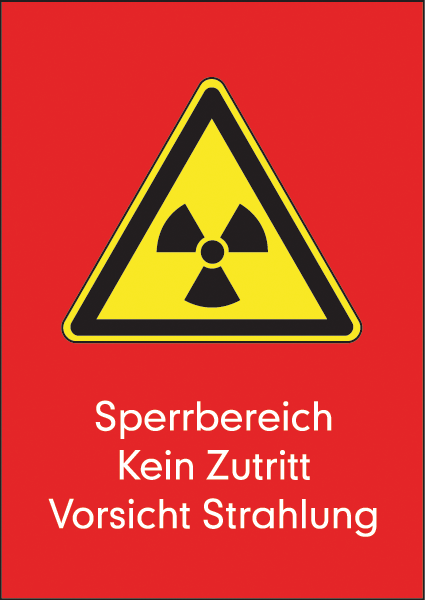 Warnzeichenaufkleber Strahlenschutz .017- Sperrbereich Kein Zutritt Vorsicht Strahlung (alt)