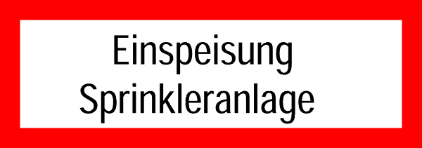 Feuerwehraufkleber .023- Einspeisung Sprinkleranlage