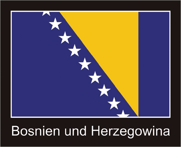 Bosnien und Herzegowina | Aufkleber mit schwarzem Design