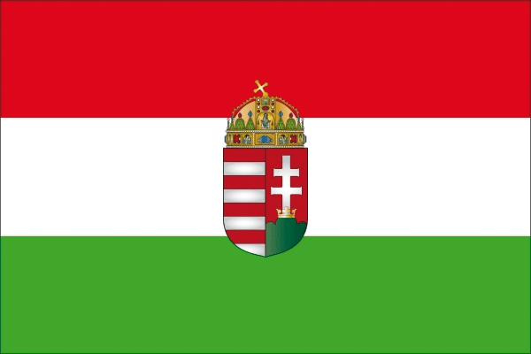 Hungary with coat of arms | Flag of (same size)