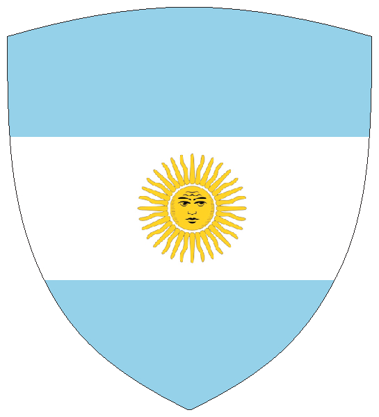 Argentinien | Flagge -wappenförmig