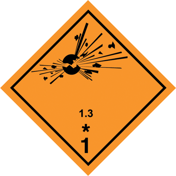 Gefahrgutaufkleber .004-Kategorie 1.3