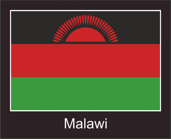 Malawi | Aufkleber mit schwarzem Design