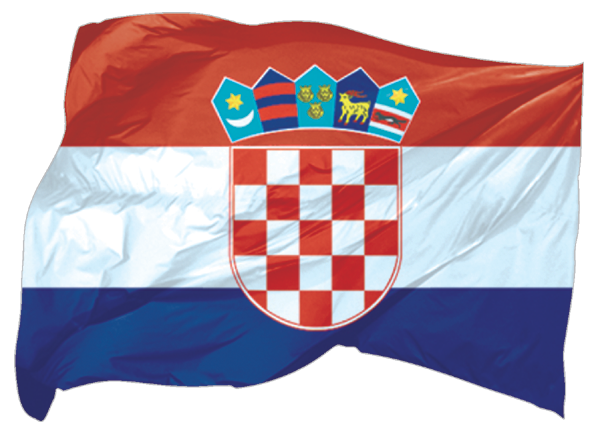 Kroatien | wehende Flagge als Aufkleber