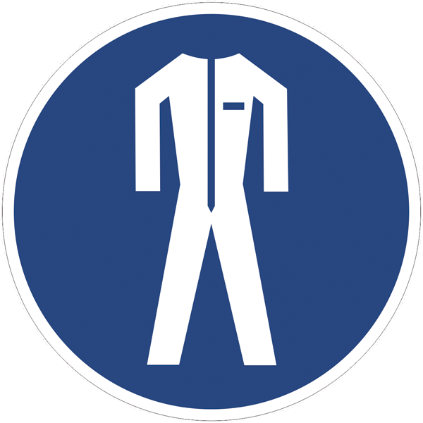 Gebotszeichenaufkleber alt .009- Schutzkleidung benutzen (alt)