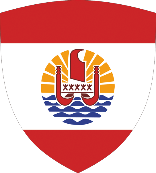 Französisch-Polynesien | Flagge -wappenförmig