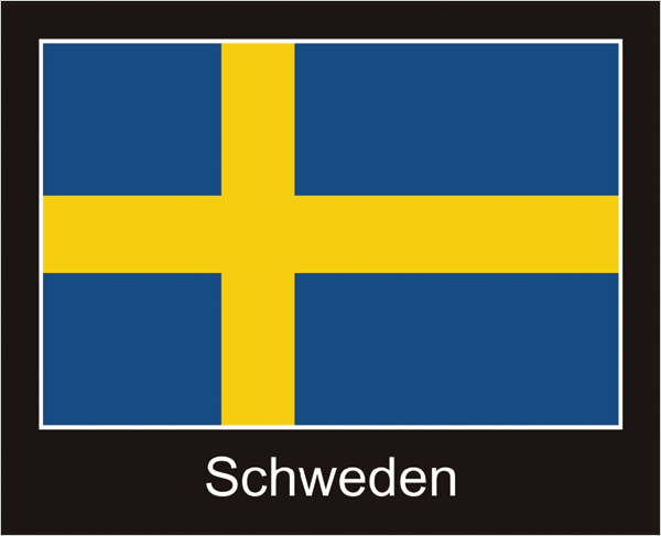 Schweden | Aufkleber mit schwarzem Design