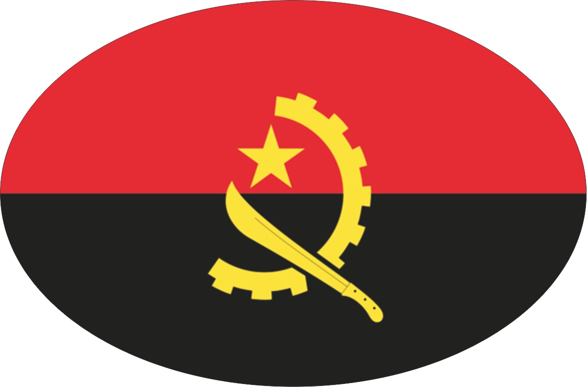 Angola | Aufkleber in ovaler Form