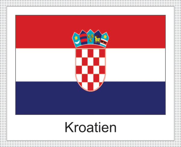 Kroatien | Aufkleber mit weissem Design